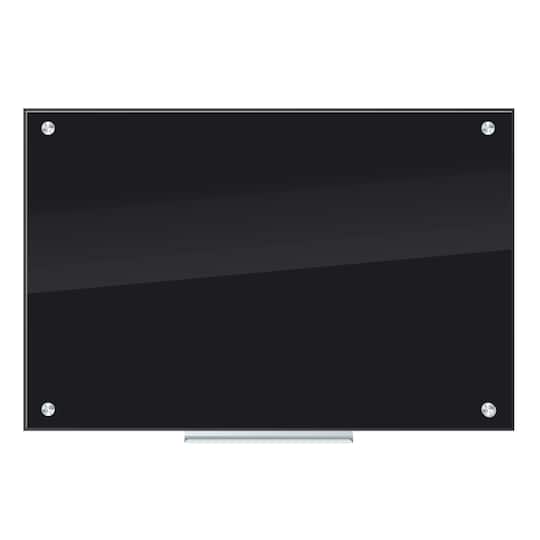 U Brands Black 36&#x22; x 24&#x22; Frameless Glass Non-Magnetic Dry Erase Board